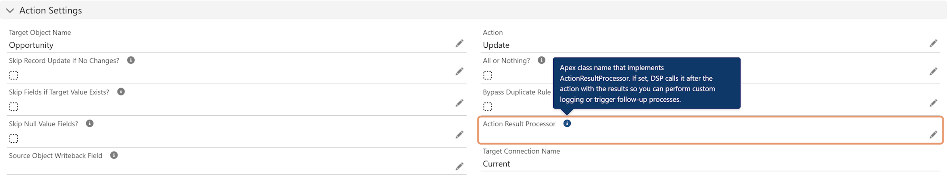 Reference the ActionResultProcessor class on the Executable