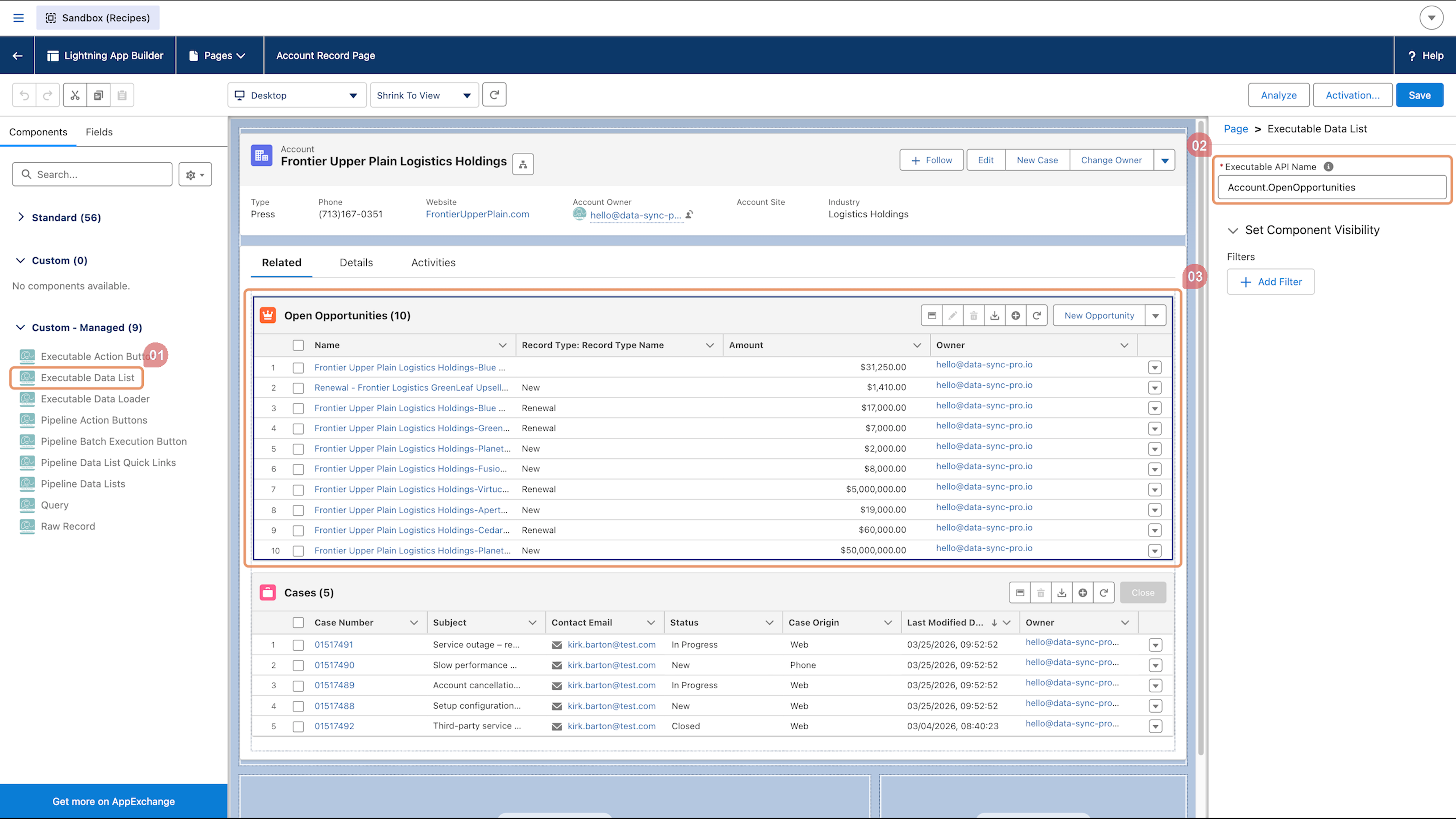 Executable Data List