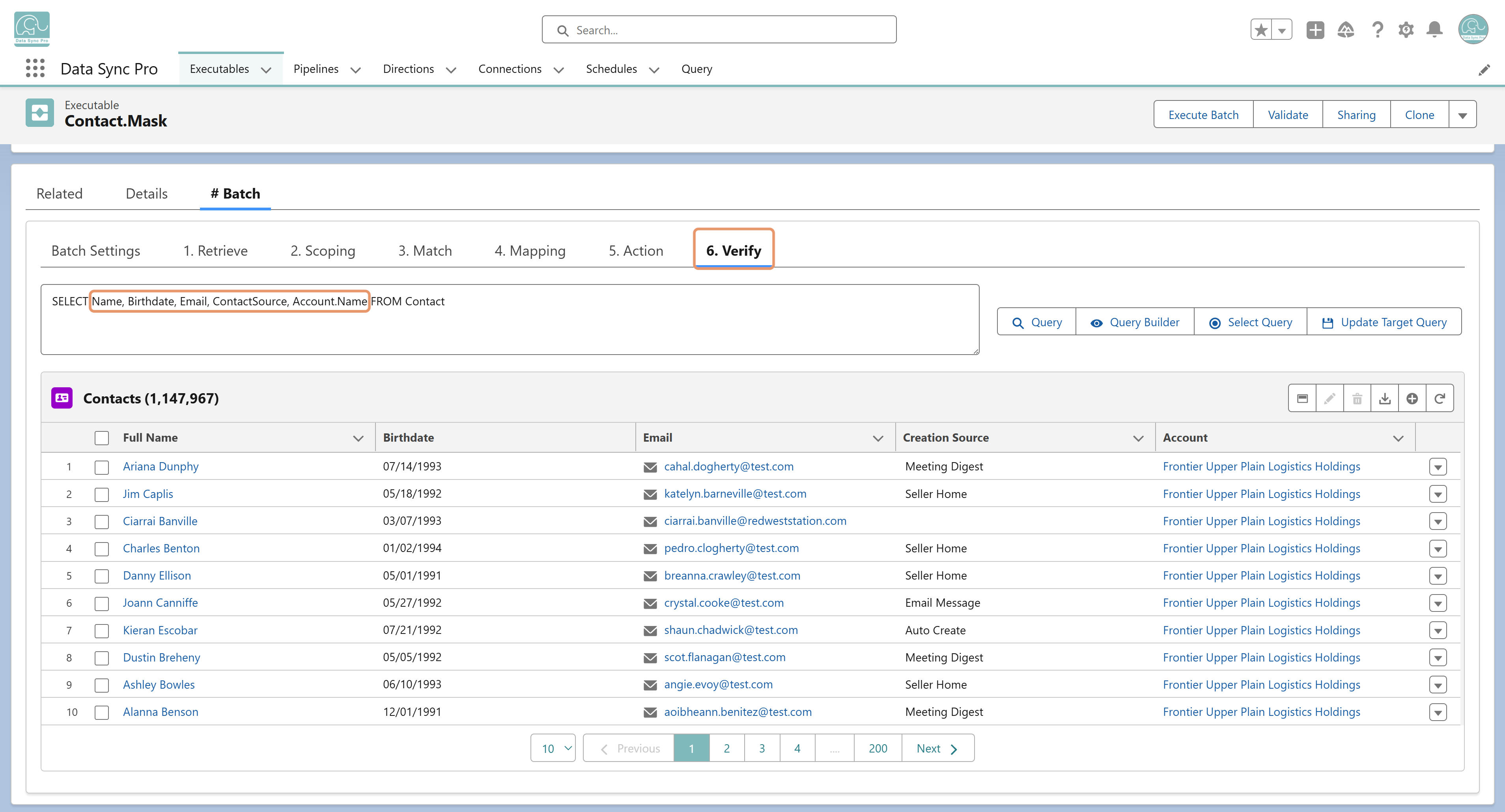 Verify step querying target object records inside DSP